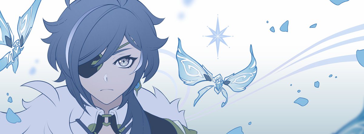 chalkori's tweet image. That one beautiful Freminet art but Kaeya version