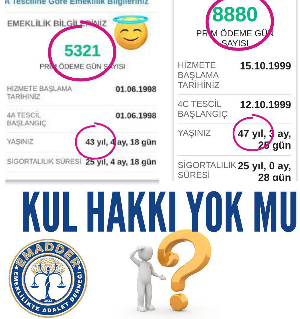 Kademe gelene kadar kimse bu sisteme adil demesin!
📢 1 gün farkla kaderi değişen milyonlar var!
Bu düzen değişmeli, adalet yerini bulmalı!
<a href="/EmadDernegi/">EMEKLİLİKTE ADALET DERNEĞİ ⚖️</a>
#KademeKülfetDeğilHak