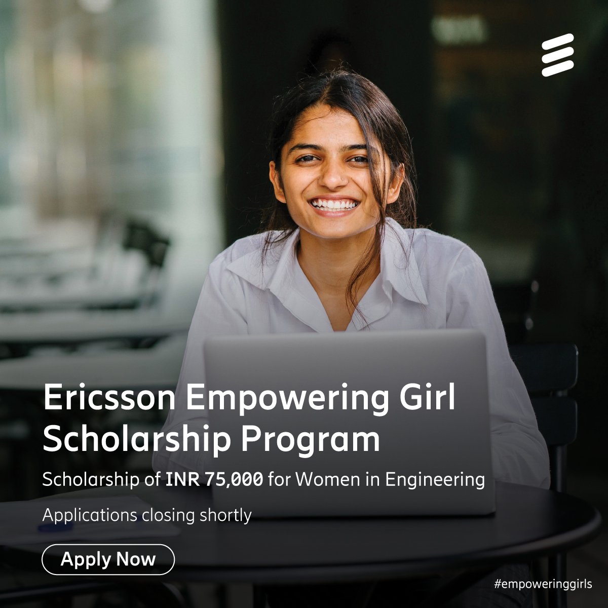 Seize your final opportunity to secure INR 75,000 for your engineering journey!

Female students in their 2nd year of engineering in Information Technology, Computer Science, Information and Communication Technology or Tele Communication streams programs can apply now for the
