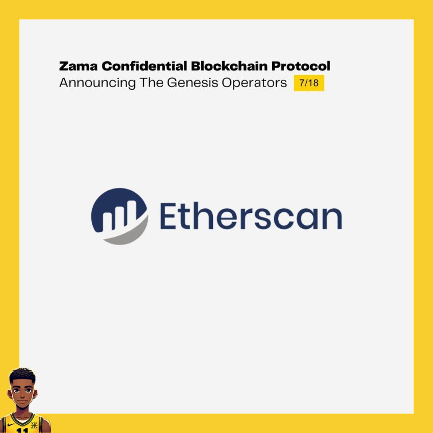 one of the notable zama's genesis operators is Etherscan... unarguably 

but Etherscan joining zama’s genesis operators is way bigger than people think.

most folks saw the announcement and said “nice partnership”, "hugeee"... which is a very valid reaction tbh

but if you