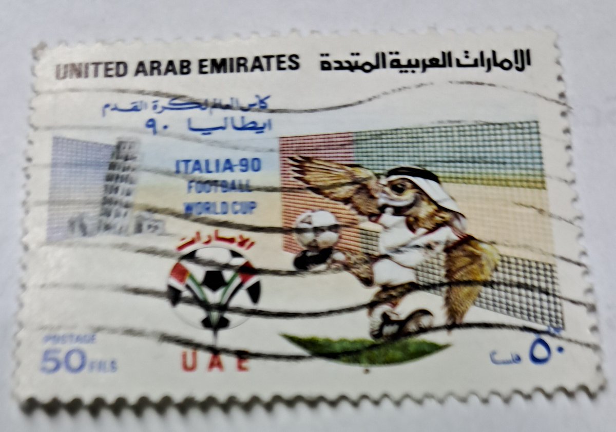 bashirahmed57's tweet image. UAE Stamps
Piece of World Cup history
UAE’s 1990 Italia ’90 stamp featuring a football ready falcon in traditional dress + the iconic Leaning Tower of Pisa.
A perfect blend of culture, sport &amp;amp; nostalgia. 🏆

#UAE #Italia90 #WorldCupHistory #Stamps #Philately #FootballCollectibles