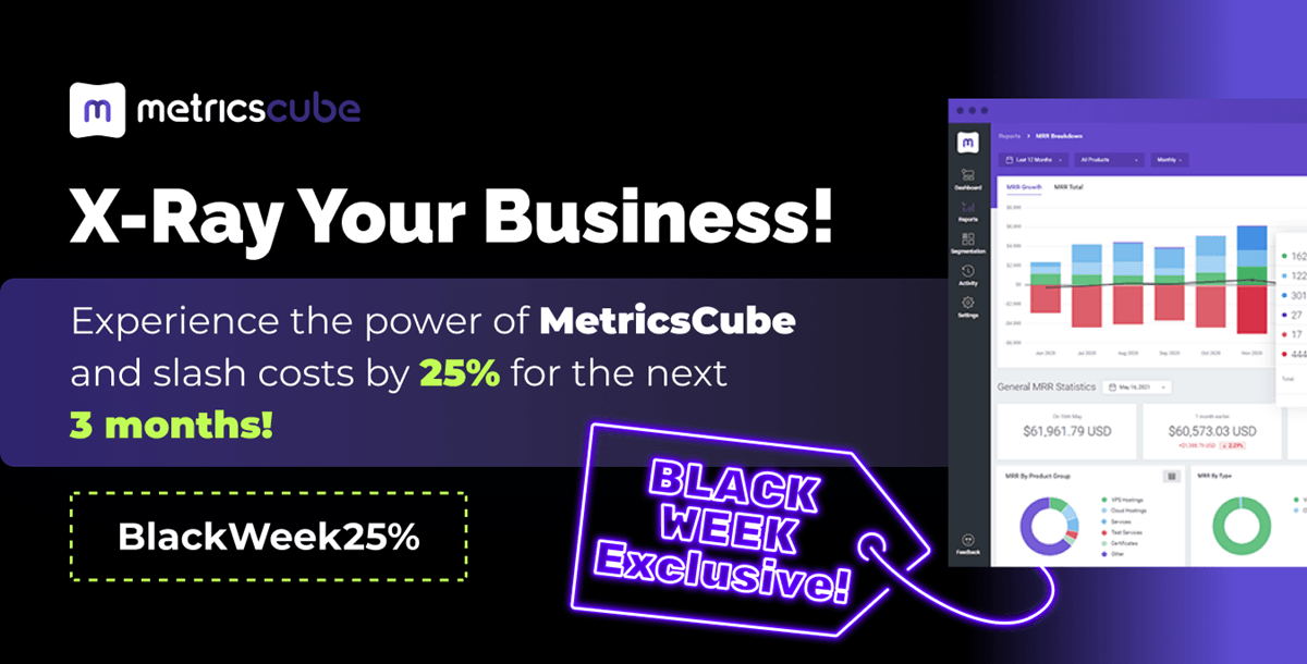 MetricsCube_io's tweet photo. If you run #WHMCS, MetricsCube might just be the smartest #BlackFriday decision you'll make! https://t.co/D8j2WPdEsz

💡 Over 90% reports fully rebuilt
📊 Real-time insights across your whole system
🔐 Self-hosted option for full control
🔥 #BlackWeek mode: 25% OFF for 3 months! https://t.co/YPoRLP5oXn