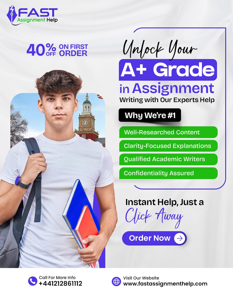 fastassignmenth's tweet image. You want better grades
You settle for average

Assignments take time
Research takes skill
Formatting takes focus

You lack hours
Not ability
You get expert help
You get clarity

Stop struggling
Start improving

Contact us: +44-121-286-1112
website: fastassignmenthelp.com