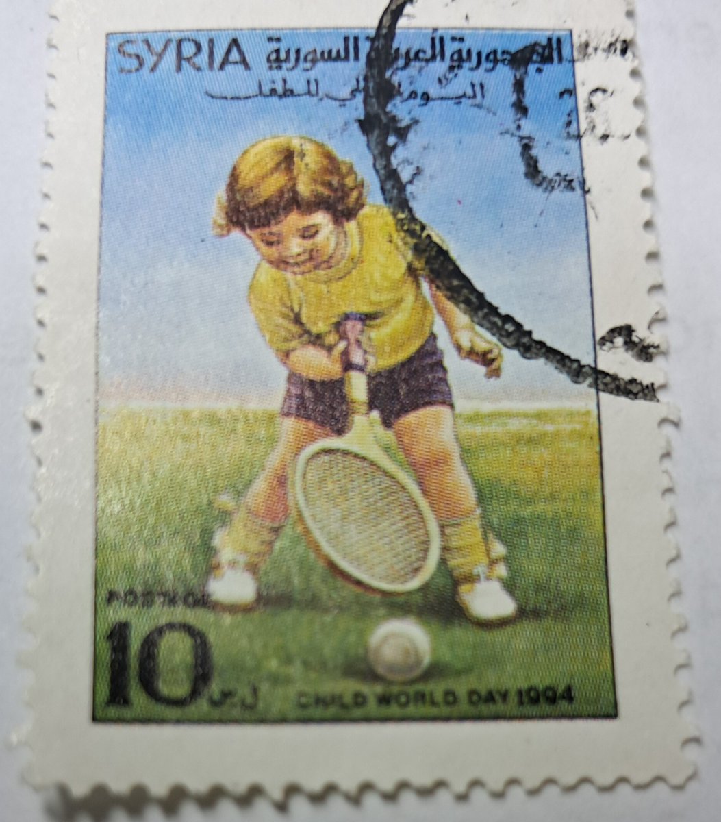 bashirahmed57's tweet image. Syria Stamps
Colorful glimpse into Syria’s past 🇸🇾
1984 stamp celebrates Child World Day, capturing the innocence, joy, &amp;amp; energy of childhood through a simple game of tennis. Beautiful reminder of the universal right to play.💛

#Syria #SyrianStamps #Philately #StampCollectors