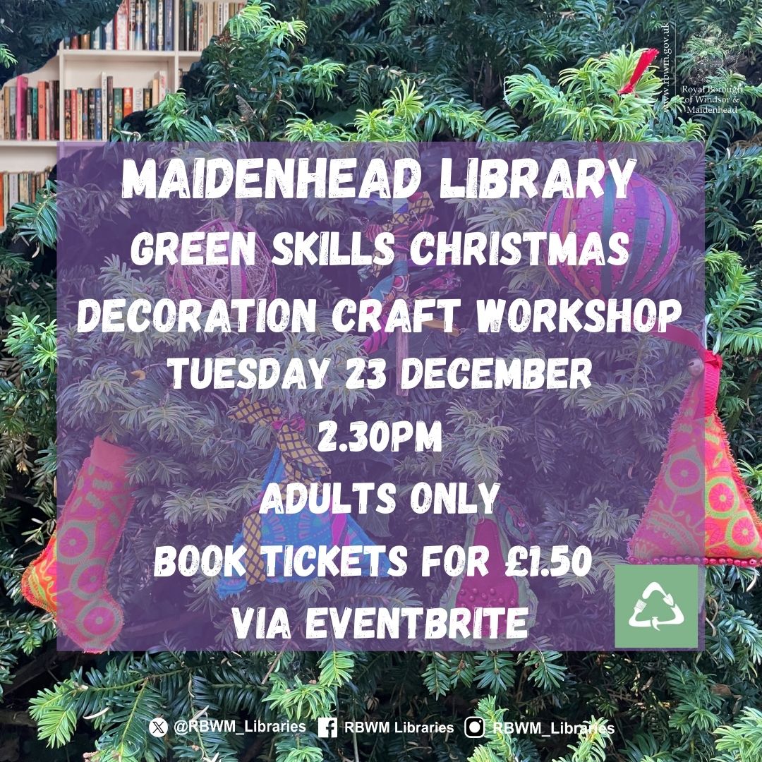 Join us to transform 'junk' into joy by upcycling and using natural materials to create eco-friendly Christmas decorations.

Tickets can be purchased for £1.50 on Eventbrite.

eventbrite.co.uk/e/green-skills…