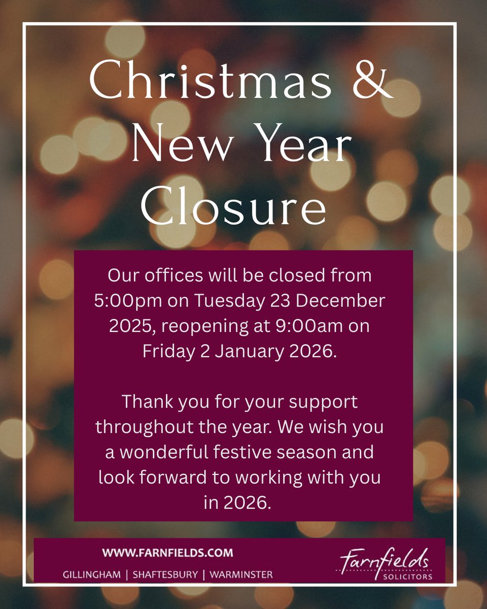 Christmas &amp; New Year Office Closure: