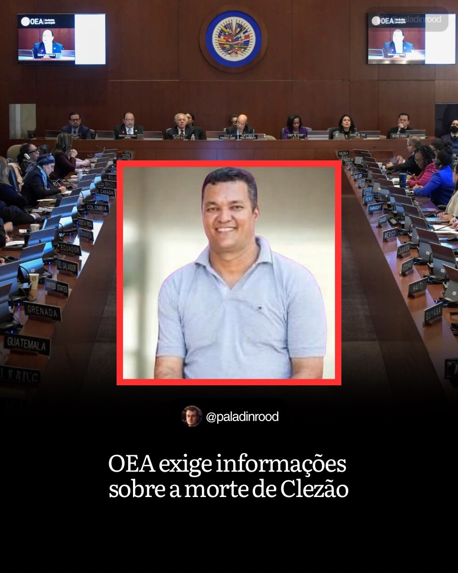 PaladinRood's tweet image. ATENÇÃO‼️
Organização dos Estados Americanos (OEA), acaba de solicitar ao governo brasileiro, esclarecimentos sobre denúncias de abusos contra presos dos atos de 8 de janeiro, incluindo a morte do de “Clezão”. 

O pedido, formalizado em ofício ao Congresso Nacional, tem prazo de…