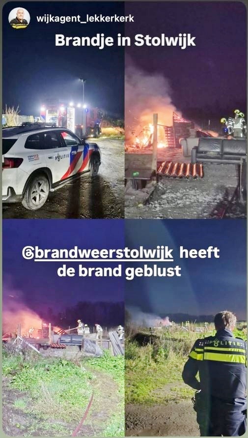 Buitenbrand geblust door brandweer in Stolwijk