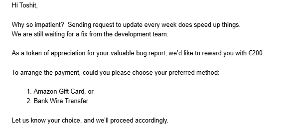 Toshusec_'s tweet image. Bounty 200€

Bug - open redirect

How ======&amp;gt; automation:)

#BugBounty #WAPT #InfoSec