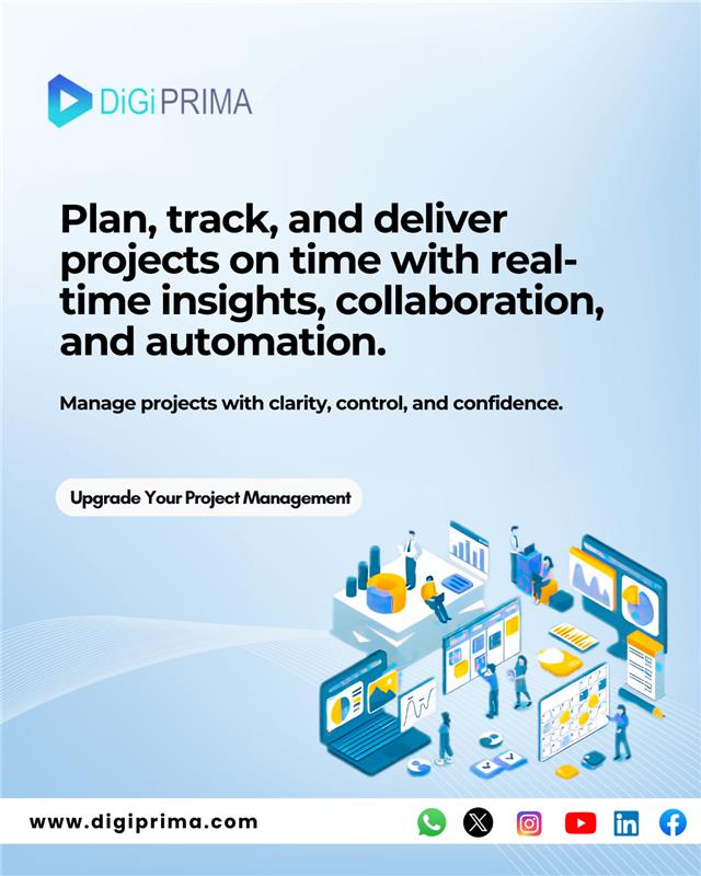DigiprimaTech's tweet image. Plan smarter. Track faster. Deliver better.

✔ Realtime project insights &amp;amp; reporting
✔ Seamless team collaboration tools
✔ Automated workflows &amp;amp; task management
✔ Centralized dashboards for full visibility

👉 Connect today

#ProjectManagement #WorkflowOptimization #Digiprima