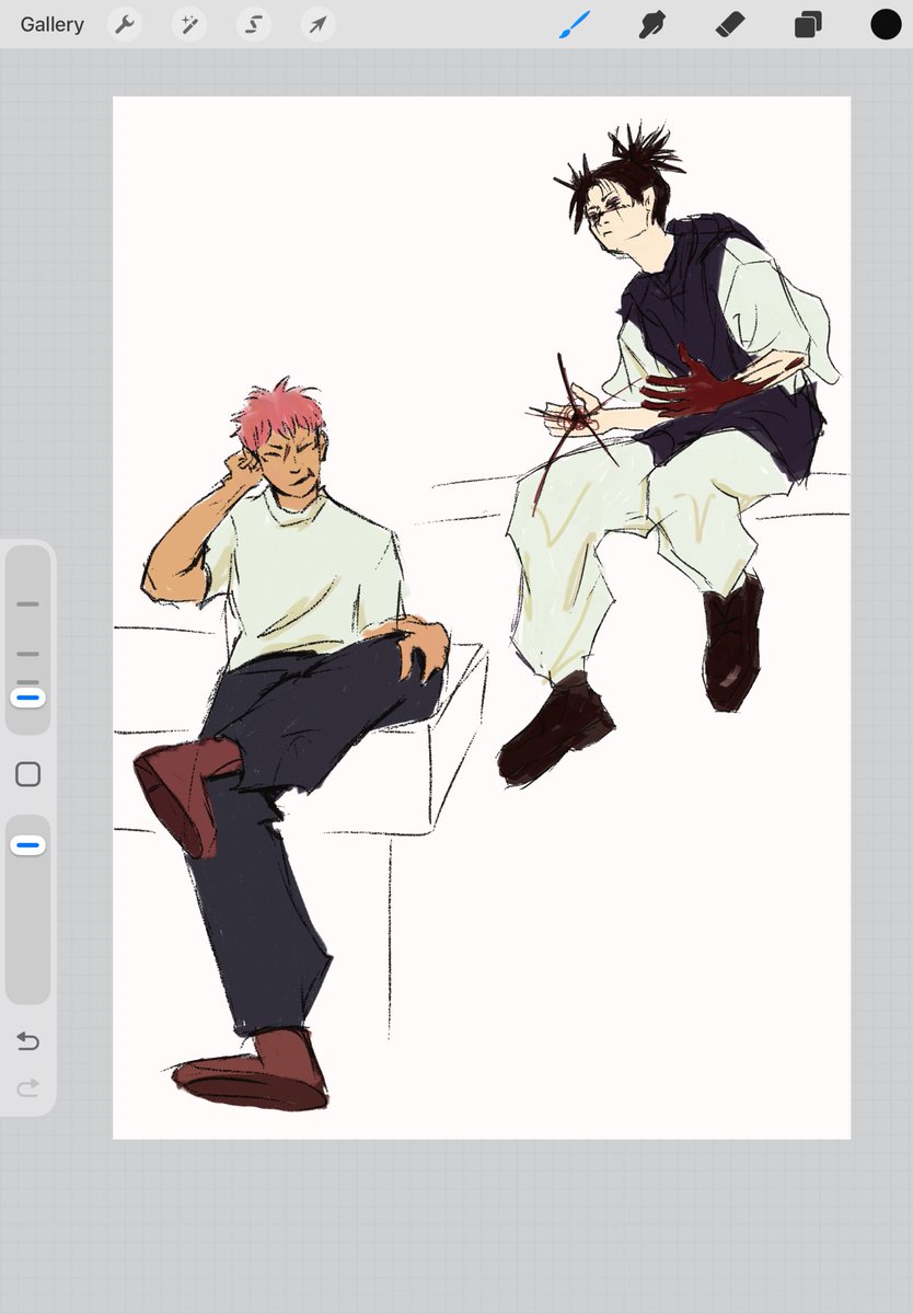 _leetchi's tweet image. Yuji Choso warm up (I missed them sm)