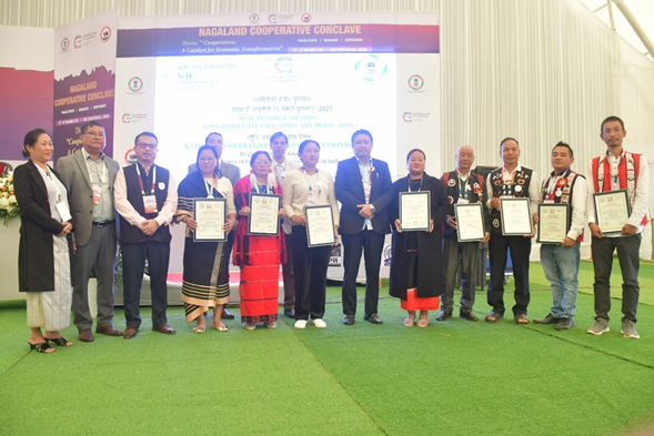 mdncdc's tweet image. NCDC Regional Award for Cooperative Excellence and Merit, 2025 for awarding the good-working cooperative societies of Nagaland was held during the inaugural ceremony of the Nagaland Cooperative Conclave 2025 held in NBCC convention hall, Kohima, Nagaland. 
 The Award ceremony was…