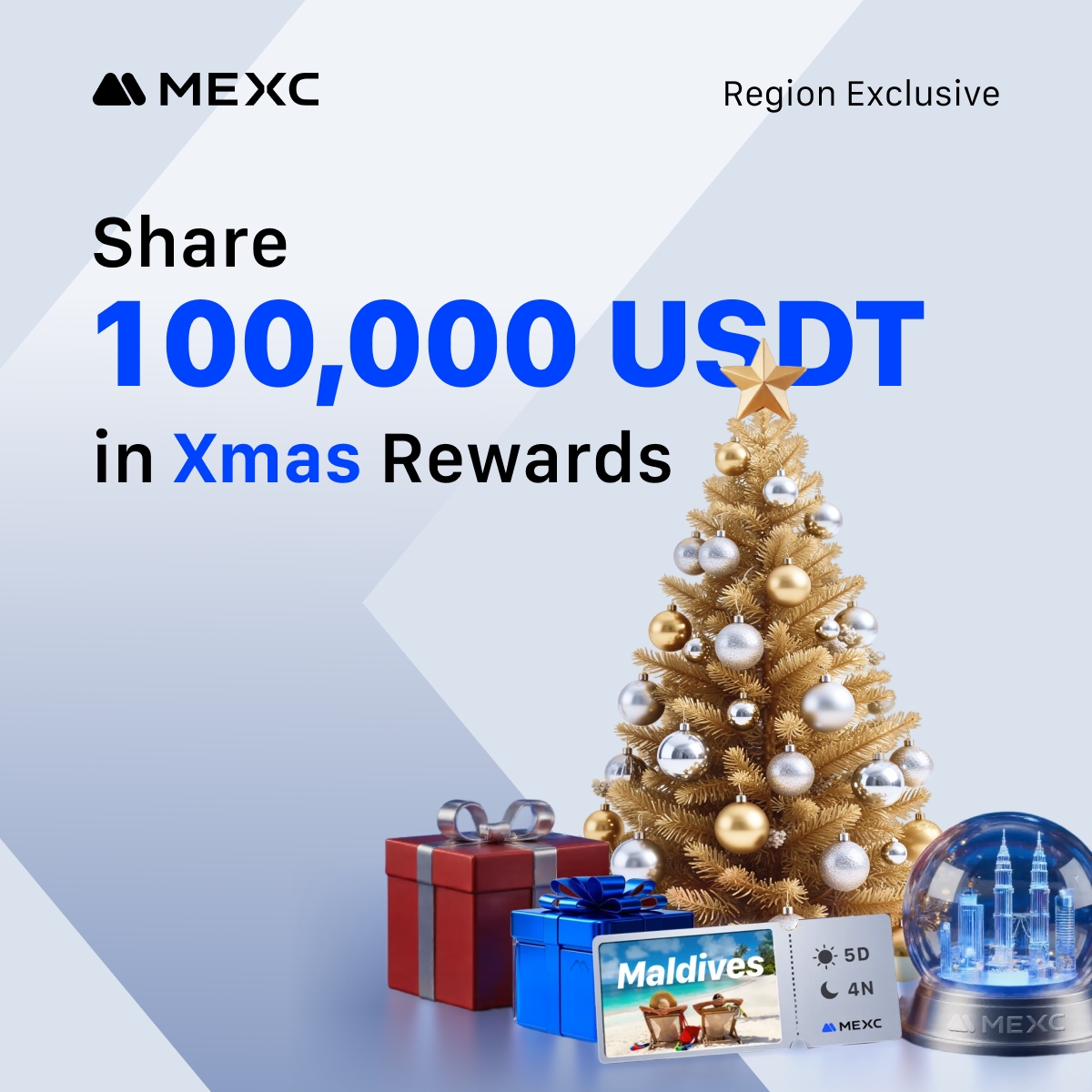 MEXC_Mal's tweet image. 🎅 #MEXC Christmas Carnival Month is LIVE!

This Christmas Month, every trade is your ticket to unbelievable rewards!
🎯 Score your way to a Maldives getaway, Samsung goodies &amp;amp; more
🏆 Gold Bar Mega Tournament: Split a massive $10 Million USDT prize pool
📱 New Users: Trade…