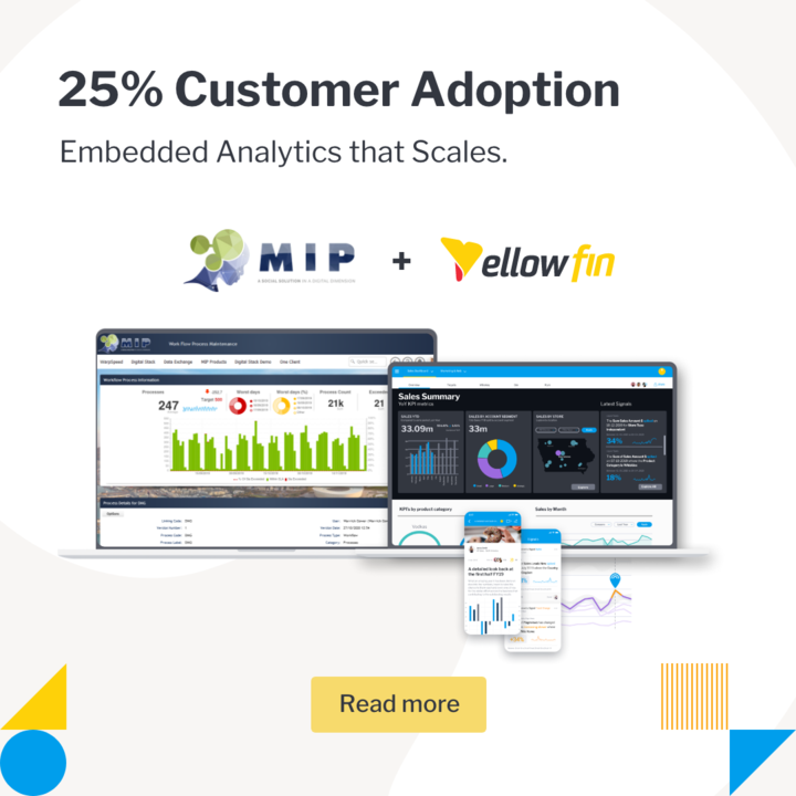 YellowfinBI's tweet image. When analytics feels native, adoption takes care of itself.
MIP grew analytics adoption by 25% — simply by embedding Yellowfin into their platform.
No push. No friction. Just built-in intelligence.

👉 Read how: tinyurl.com/2pa8c6m7 

#EmbeddedAnalytics #Yellowfin #BI