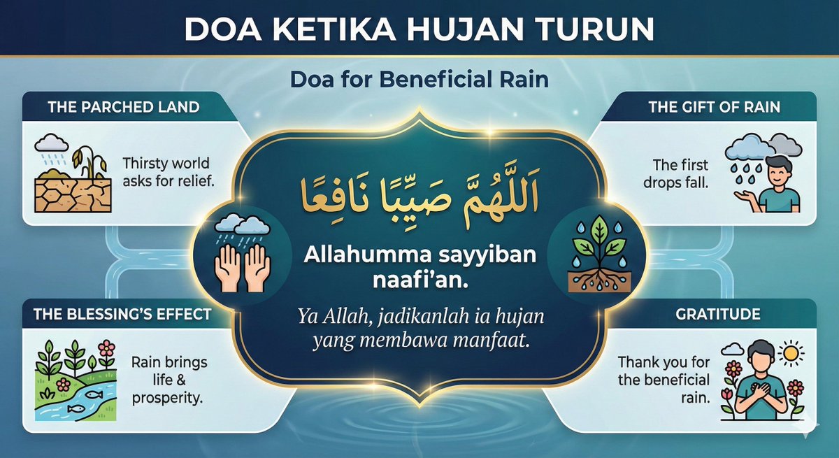 Doa ketika hujan turun.

Semoga bermanfaat untuk semua.