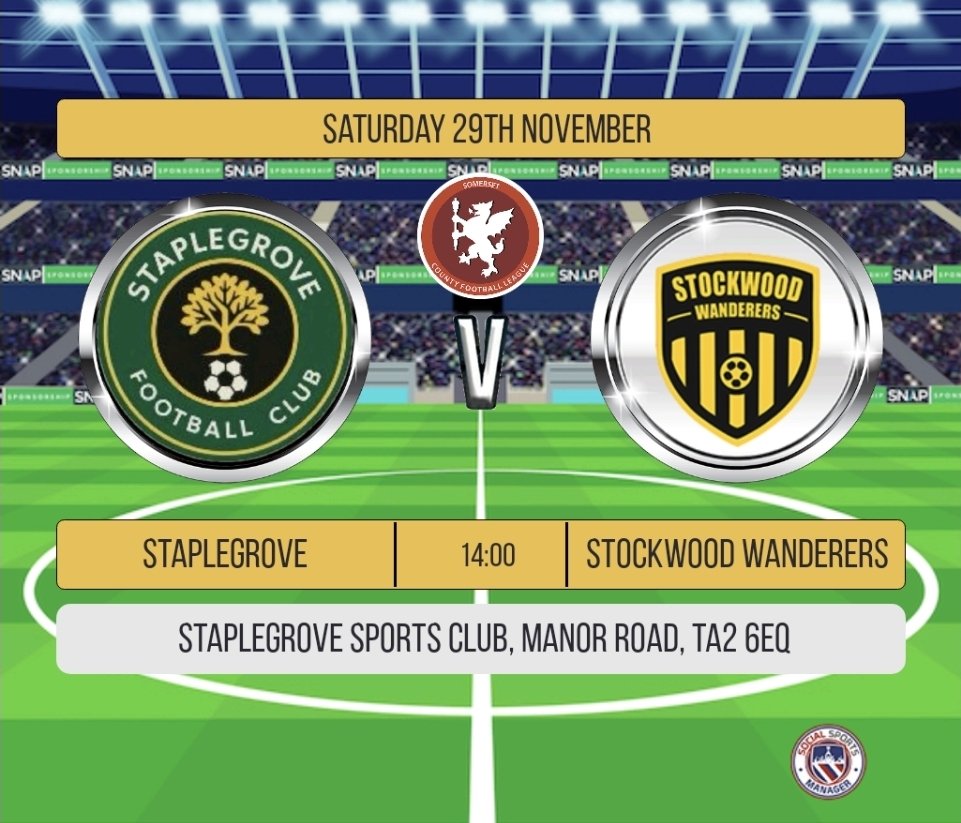 Staplegrovefc's tweet photo. ⚽️ SOCCER SATURDAY! ⚽️

2 games for our Men's sides this weekend;

1sts v @Stockwoodwands - 14:00pm @ Manor Road, TA2 6EQ - @somersetcfl Premier Division

Dulverton v Colts - 14:00pm @ Millham Lane, TA22 9HQ - TDSFL Division 2 

⚽️💚💛

#UTG #SoccerSaturday https://t.co/d5gOjAXj3Z