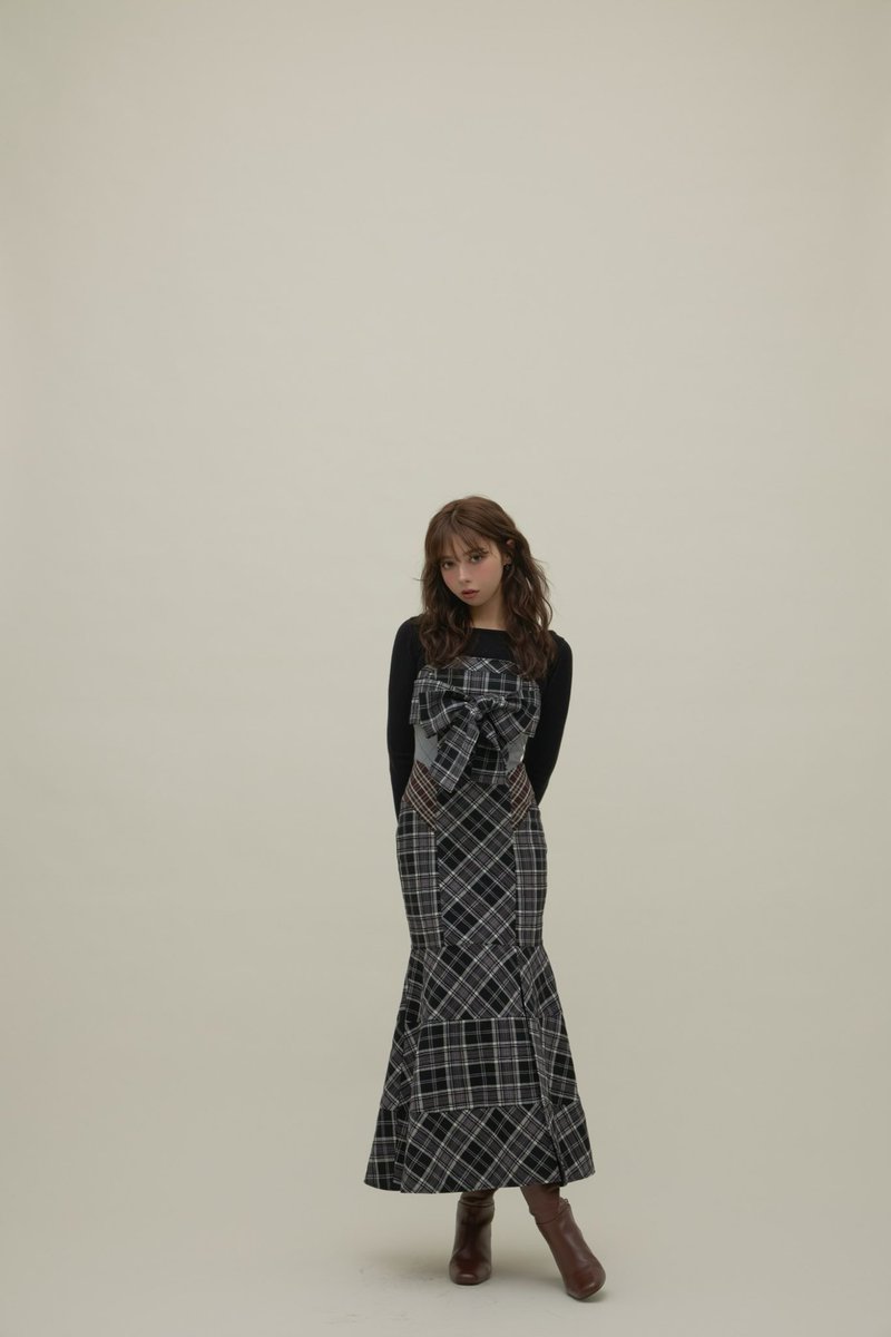 ANDMARY】Alicia check dress andmary Juni check dress beige