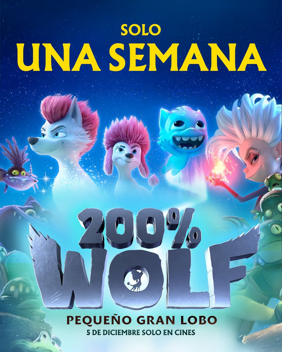 ⌛ ¡Queda solo una semana! La cuenta atrás comienza…
En solo 7 días estaremos aullando de risa en el cine con Freddy y compañía. ¿Listos para la aventura 200% divertida? 🐺✨
#200WolfPequeñoGranLobo #CineFamiliar #CinedeAnimación #PelículaInfantil #EstrenoCine