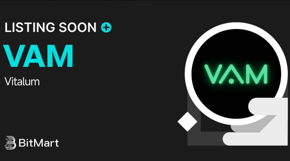 💵Our Bitmart Listing Airdrop Is Live!

Participate in our official Bitmart Listing #Airdrop and share 10,000 VAM tokens for free!

Airdrop:
t.me/VitalumBitmart…

The airdrop rewards will be distributed to the winners on December 29th.

The top 100 referrals will each get more