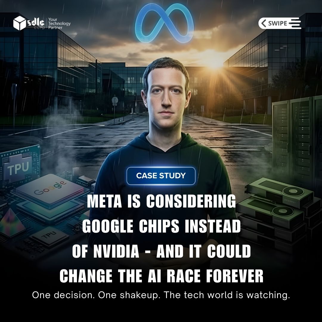 SDLCcorp's tweet image. One bold Meta move towards Google chips could rewrite the future of the AI race. 
#Meta #GoogleGemini #AIRevolution #ChipWars #BigTech #CaseStudy
