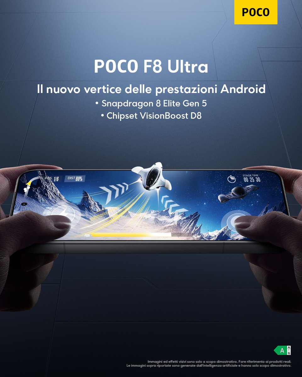 poco_italia's tweet image. ⚡ POCO F8 Ultra — potenza senza limiti.
 Prestazioni da flagship che ridefiniscono ciò che uno smartphone può fare.
 Velocità, potenza e precisione — al massimo livello 🦾

Acquista subito: bit.ly/POCOF8Series!