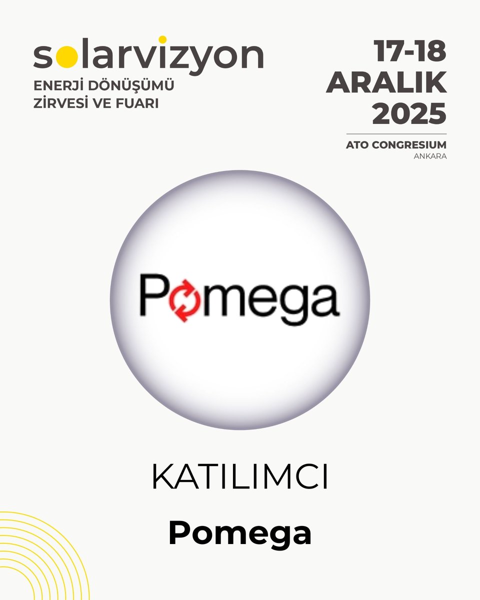 Katılımcımız Pomega’ya teşekkürler!

Lityum-iyon batarya hücresi, modül ve enerji depolama sistemleri üretiminde Türkiye’nin öncü firmalarından olan Pomega, yerli batarya teknolojileriyle enerji depolama ekosistemine yüksek katma değer sağlıyor.

17-18 Aralık’ta gerçekleşecek