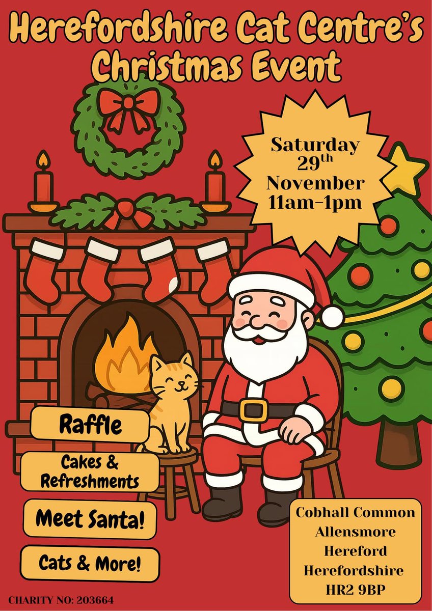 HerefordCats's tweet image. We are really excited for tomorrow 😆
Meet the staff, volunteers, Santa and of course our lovely cats and kittens. We are hoping that tomorrow will be their lucky day to be adopted so they enjoy all the comforts of a home this Christmas🎄
#cats #christmas #hereford