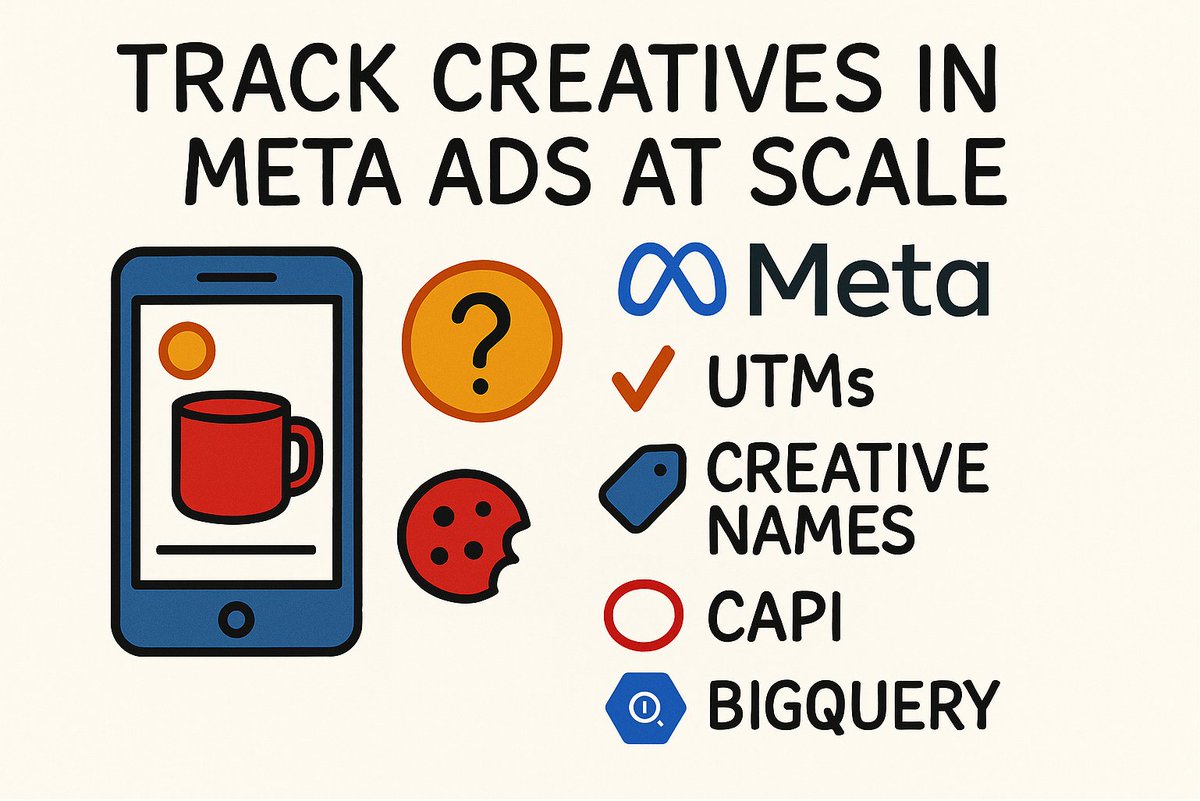 auignatenko's tweet image. Lost in 30+ #Meta creatives? 🎨 

Ads Manager won’t show true winners. 

Fix: dynamic UTMs, structured names, CAPI + BigQuery = ROAS per banner 👉 alexignatenko.com/post/how-to-tr…

#ga4 #bigquery #metrics #analytics #attribution #gtm