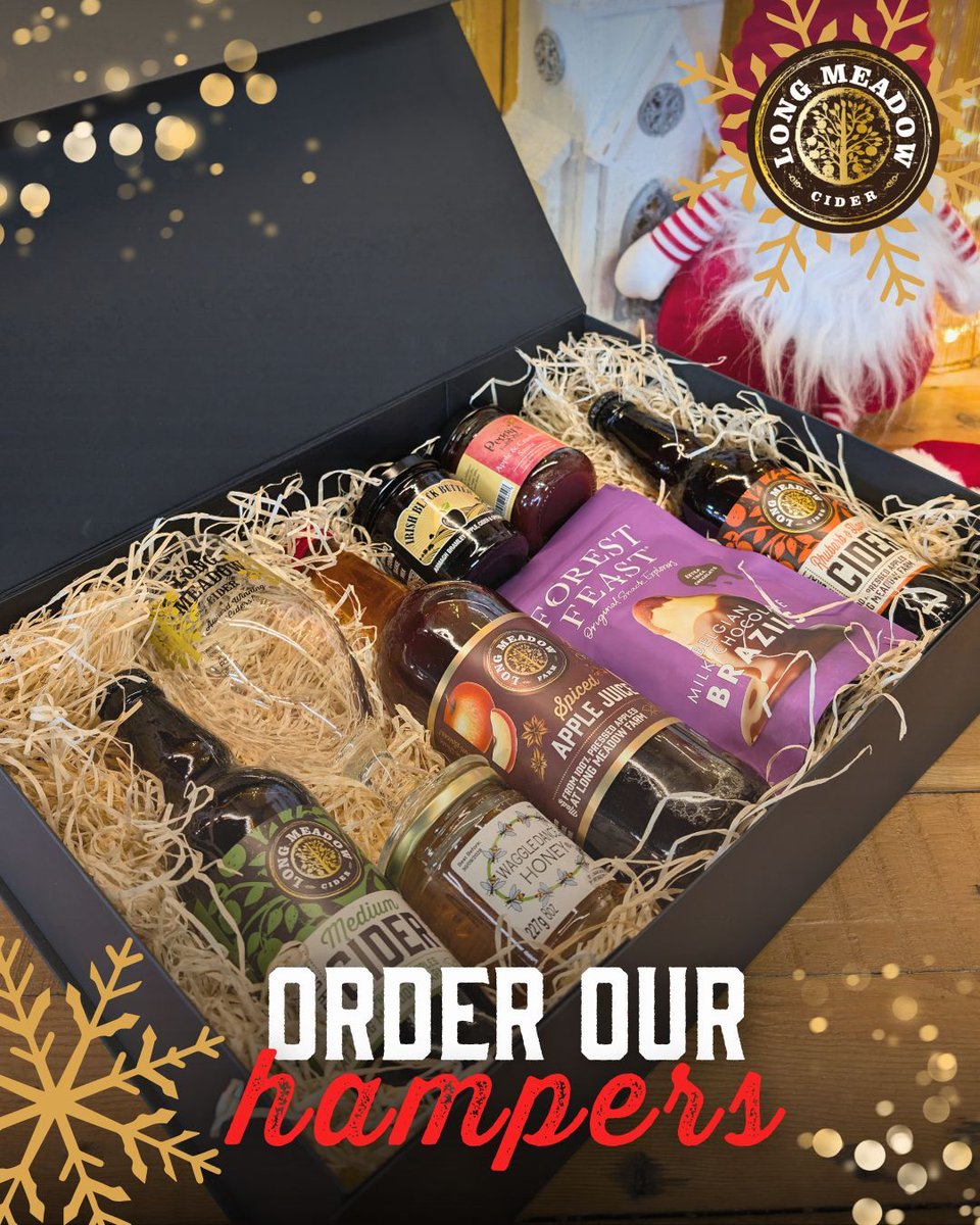 LongMeadowCider's tweet image. Pick one of our beautiful large black hampers and fill it with your choice of ciders, juices, and goodies. 

Just email us to build your bespoke gift! 
info@longmeadowcider.com or visit the website and head to Contact Us.

#LongMeadowCider #Armagh  #Cider #CraftCider