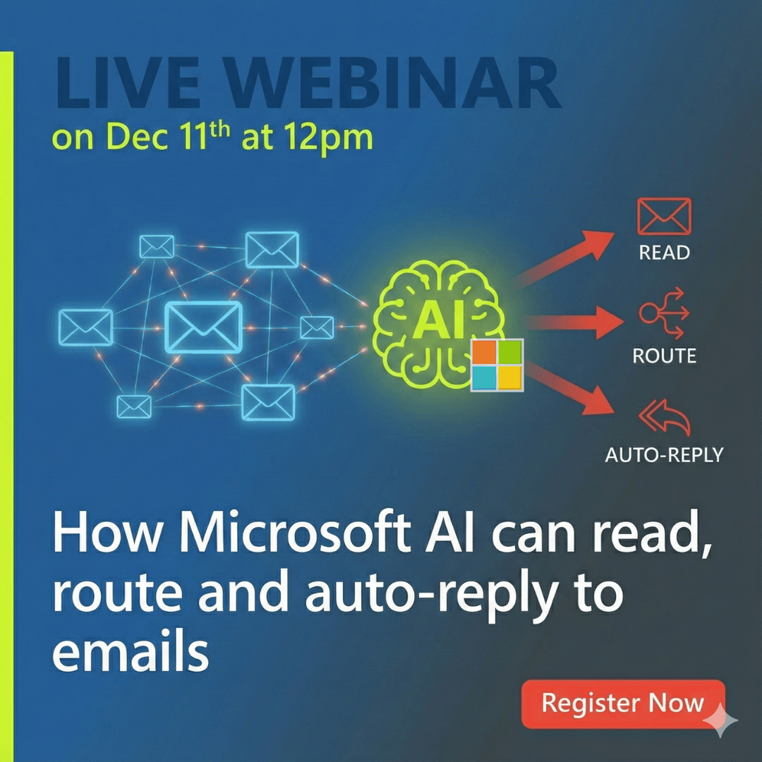 Free webinar alert! 🚨
December 11th at 12pm UK time.
Learn how Microsoft AI can read, route and reply to emails automatically! 

Register now to grab your spot! 
eventbrite.com/e/outlook-zen-…
