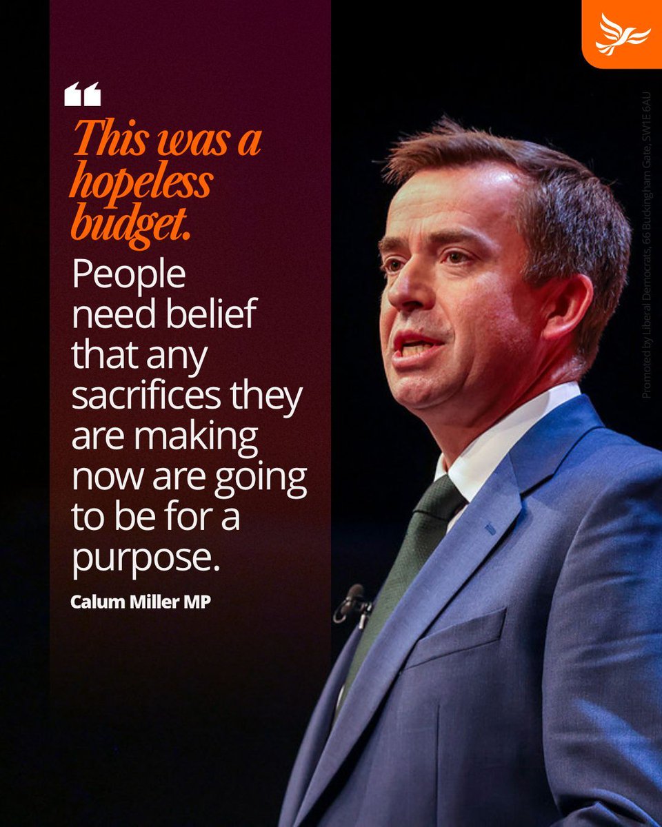 LibDems's tweet image. Instead of hammering the country with taxes, the chancellor should be tackling the cost of living and helping businesses grow by cutting red tape. 

The biggest path to growth is repairing our relationship with Europe. 
@CalumMillerLD