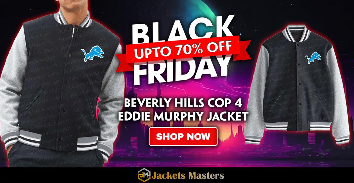JacketsMasters's tweet image. #BlackFriday Hot offer Get 70% OFF on #BeverlyHillsCop4 #AxelFoley #DetroitLions Jacket.
&amp;lt;Shop From jacketsmasters.com&amp;gt;
jacketsmasters.com/product/beverl…
#blackfridaydeals #blackfridaysales #blackfridayoffers #blackfridayshopping #BlackFridayDeals2025 #BlackFridays #blackfridayweekend