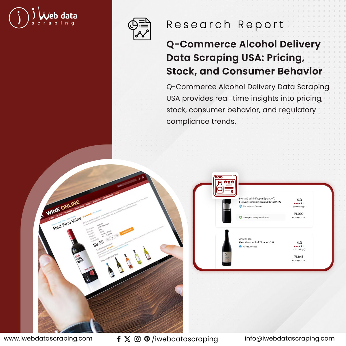 iwebdatascrape's tweet image. Q-Commerce Alcohol Delivery Data Scraping USA provides real-time insights into pricing, stock, consumer behavior, and regulatory compliance trends.

Read More&amp;gt;&amp;gt;iwebdatascraping.com/q-commerce-alc…

#QCommerce #AlcoholDelivery #RealTimeData #WebScrapingServices