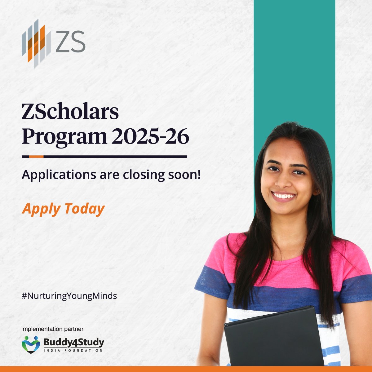 Time is running out!

The deadline for the ZScholars Program 2025-26 is almost here. If you're a first-year undergraduate student in Pune, New Delhi (NCR), or Bengaluru, don't miss your chance to receive up to INR 50,000 to support your studies.

To apply, you must meet these
