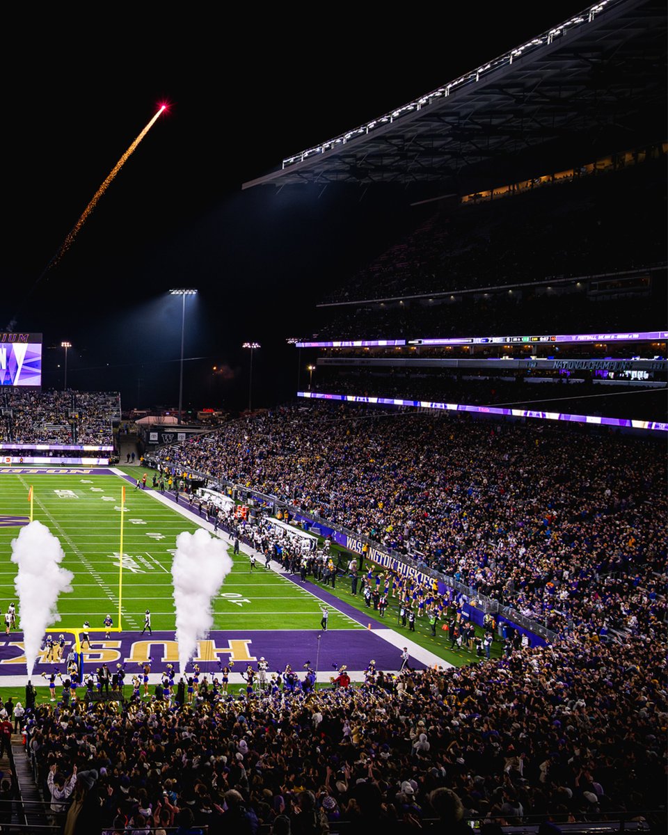 No better place to be tomorrow than the <a href="/GreatestSetting/">Husky Stadium</a> 😍

🐾 10:00 AM: Dawg Walk
🏟️ 10:30 AM: Gates Open
🚨 12:20 PM: Sound the Siren
🏈 12:30 PM: Kickoff

#GoHuskies x <a href="/UW_Football/">Washington Football</a>