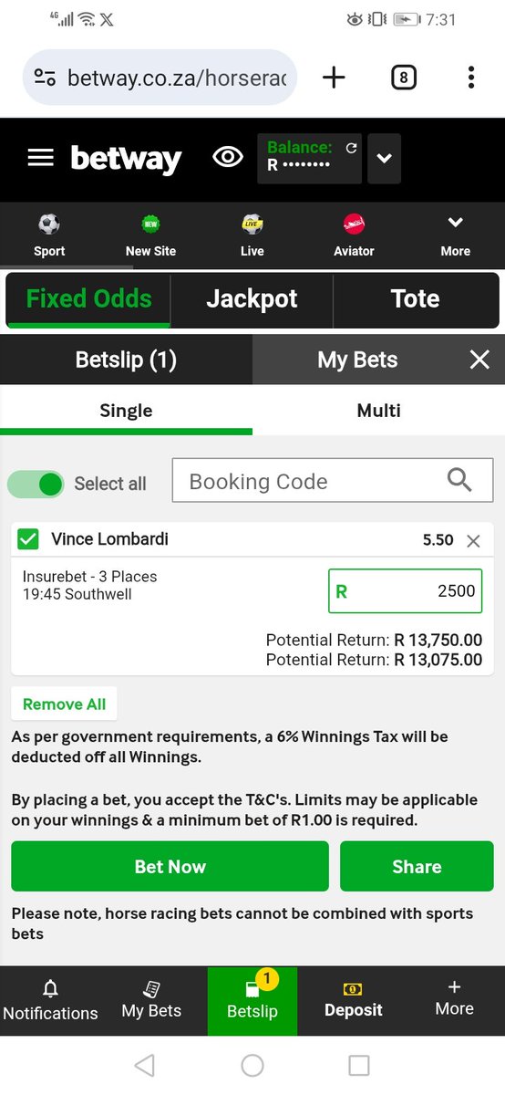 I just placed a bet with Betway. Tap here to copy my bet or search for this booking code in the Multi Bet betslip 16F96CD betway.co.za/horseracing?bo…

You can still do your shopping tomorrow.
#PunterInTraining
#BoomingIsOurThing
#FreeMoney 💵💵💵💵💵💵💵💵
