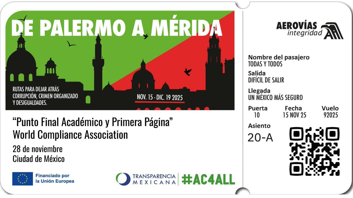 De Palermo a Mérida es una ruta colectiva para entender las conexiones entre corrupción y crimen organizado y conocer experiencias sobre cómo la anticorrupción puede ponerse al servicio de la reducción de las desigualdades.

Hoy durante el evento “Punto Final Académico y Primera