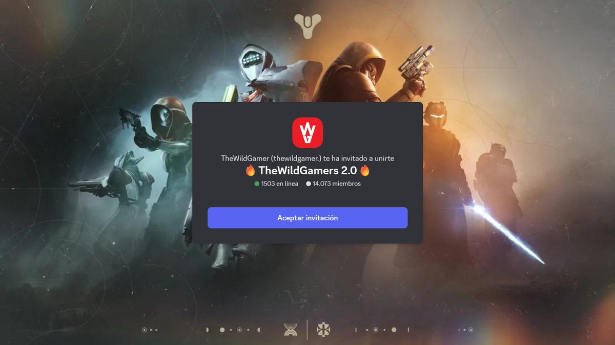 💠Aquí tienes una invitación para unirte a nuestro Discord de Destiny 2 por si aún no estas dentro: discord.com/invite/YNSYt4c…

Encontrarás👇
Grupos de todo tipo, incluyendo D1
La Escuela de Destiny
Concursos
Escuadras
Directos
Noticias
Memes
Clanes
Builds
Lore
Arte

¡Y más!🚀