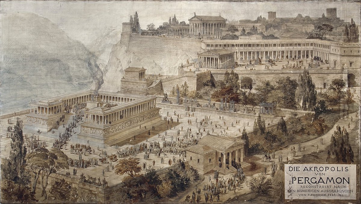 Reconstructed View of the Pergamon Acropolis - Friedrich Thierch, 1882