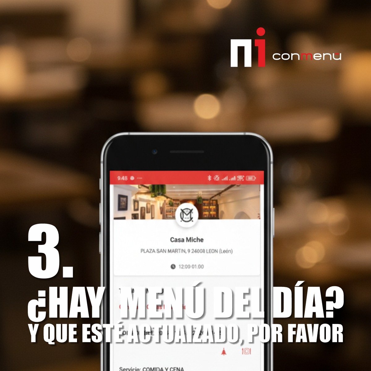 Elegir restaurante hoy es comparar: carta, precios, menú del día, opciones, horarios y fotos.

ConMenu reúne todo eso en un solo lugar: info real, clara y actualizada.
Decidir dónde comer nunca fue tan fácil.

#ConMenu #DóndeComer #Restaurantes #Foodies #ComerFuera