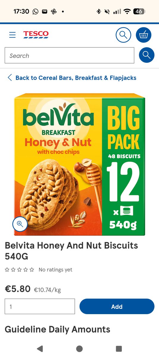 Hi <a href="/TescoIrl/">Tesco Ireland</a> These are €4 forever. They we're €4.70 last week and €5.80 this week. That is a 45% price increase in two weeks. Is there any explanation as the smaller packs have not changed price <a href="/CWeston_Indo/">Charlie Weston</a> <a href="/CCPCIreland/">CCPC</a> #ripoff