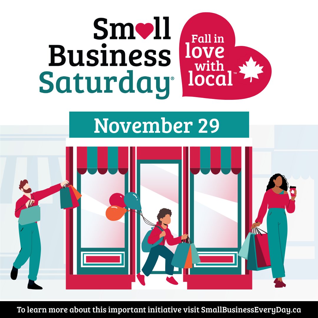 CFIB's tweet photo. As many Canadians hit stores and websites on Black Friday, it is important to remember that tomorrow is Small Business Saturday!

Supporting small businesses is a great way to strengthen our communities across Canada. While Canadians love to live in areas with lots of independent shops, restaurants and service businesses, they often head to the big box stores on the weekend, bypassing their local small businesses. Let's change that!