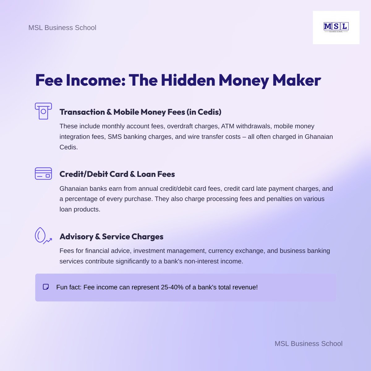 mslbusiness_sch's tweet image. Ever wondered how banks actually make their money?
Here is a simple and easy-to-understand breakdown.

Follow MSL Business School for more insights.