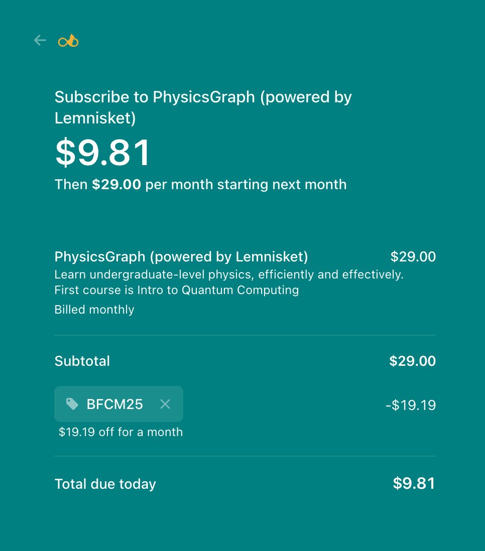 JeffreyBiles's tweet image. BLACK FRIDAY SALE

Get your first month of PhysicsGraph for $9.81