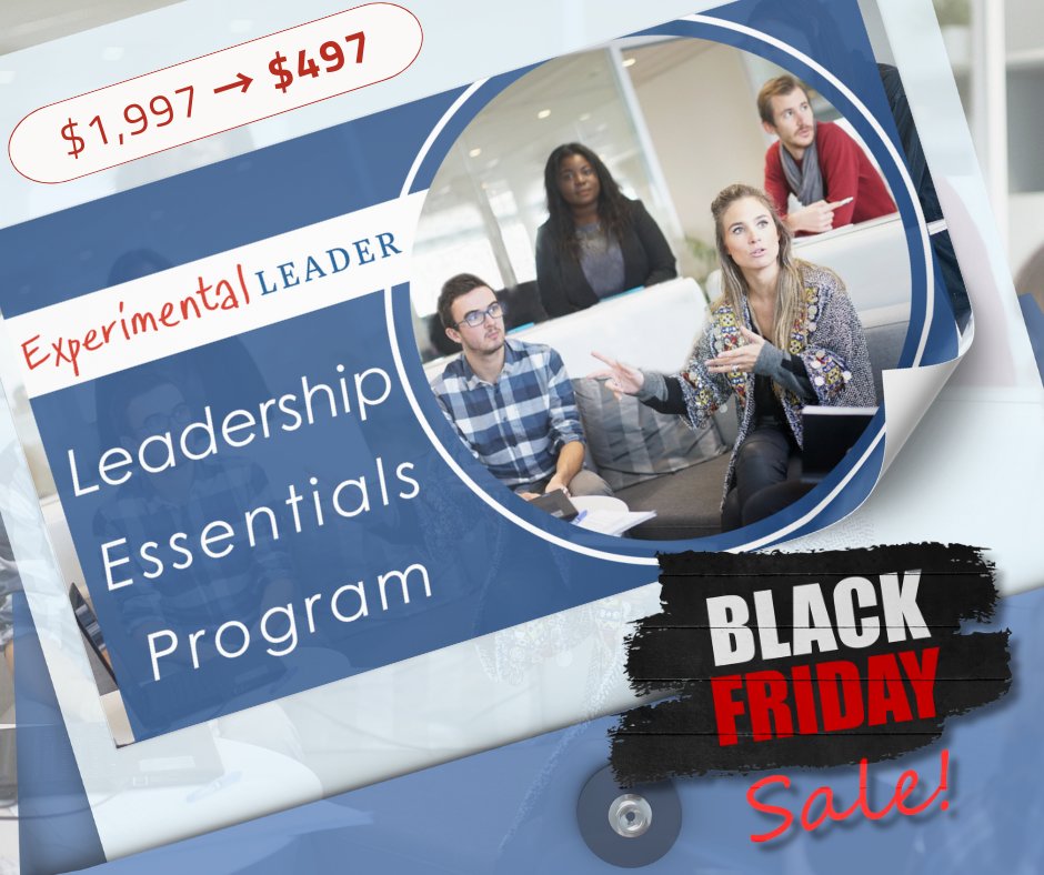 It’s here!

The Leadership Essentials Program — 90 days of leadership skills that actually work — is now only $497 (save $1,500).

Start anytime. Learn what no one ever taught you.

👉experimentalacademy.com/leadershipesse… to join.

 #BlackFridayDeal #LeadershipTraining