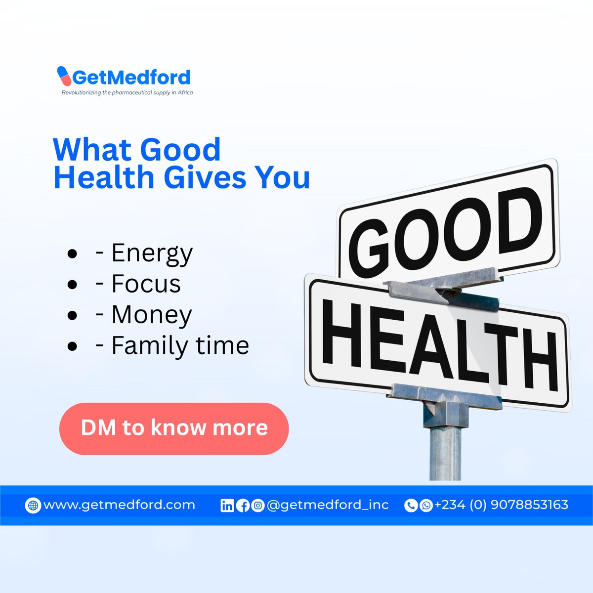 getmedford's tweet photo. Good health gives you the strength to work harder, think clearer, earn better, and spend quality time with the people who matter most. When your health is right, everything else falls into place.

Take the first step toward better living today with GetMedford. https://t.co/MHYD084vKV