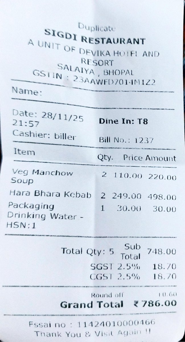 aboutpooja's tweet photo. Despite countless attempts, India’s social fabric is not gonna break. It is in r blood. This evening, after looking at d restaurant bill amount, the manager ‘Manoj’ said, ‘Madam, ur bill has a very sacred number.’ Anuj and Dharmendra standing nearby wr smiling. This is my India. https://t.co/00lDsbnUsQ