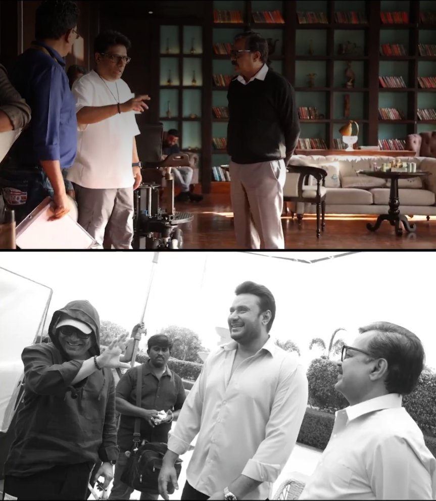 ChingariTweetz's tweet image. #AchyuthKumar sir with #DBoss in the grand sets of #TheDevil ✨