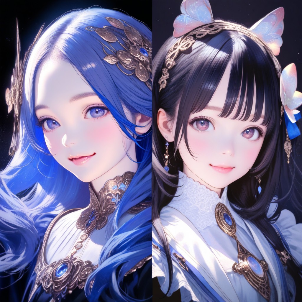 tobiuo2013's tweet image. #AIイラスト #StableDiffusion #AnimagineXL
乙女漫才 あおがみ・くろがみ