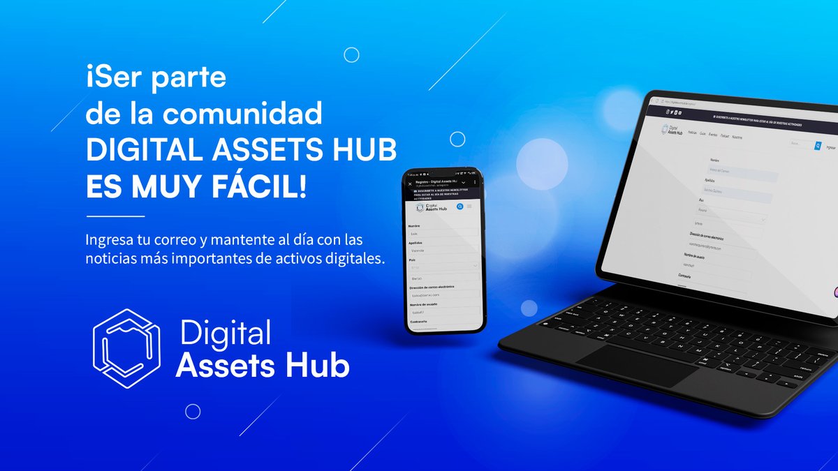 DigitalAssetsLa's tweet image. ¿Quieres recibir las principales noticias sobre regulación, innovación y negocios en el mundo de los activos digitales? 📝Regístrate aquí y forma parte de la comunidad B2B que está impulsando la transformación financiera en Latinoamérica y el mundo 🚀 f.mtr.cool/hakitahbzj